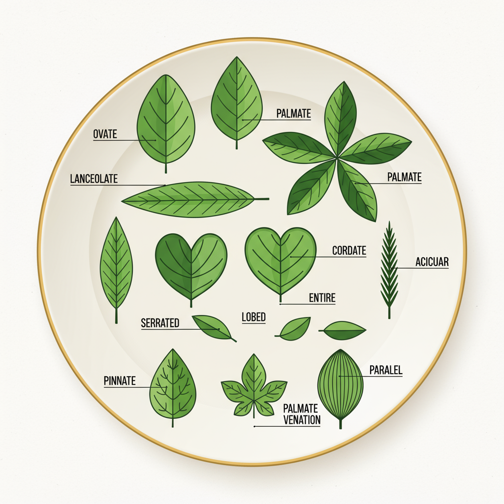 Botany Leaf Morphology Herbarium Style Lanceolate Diagram